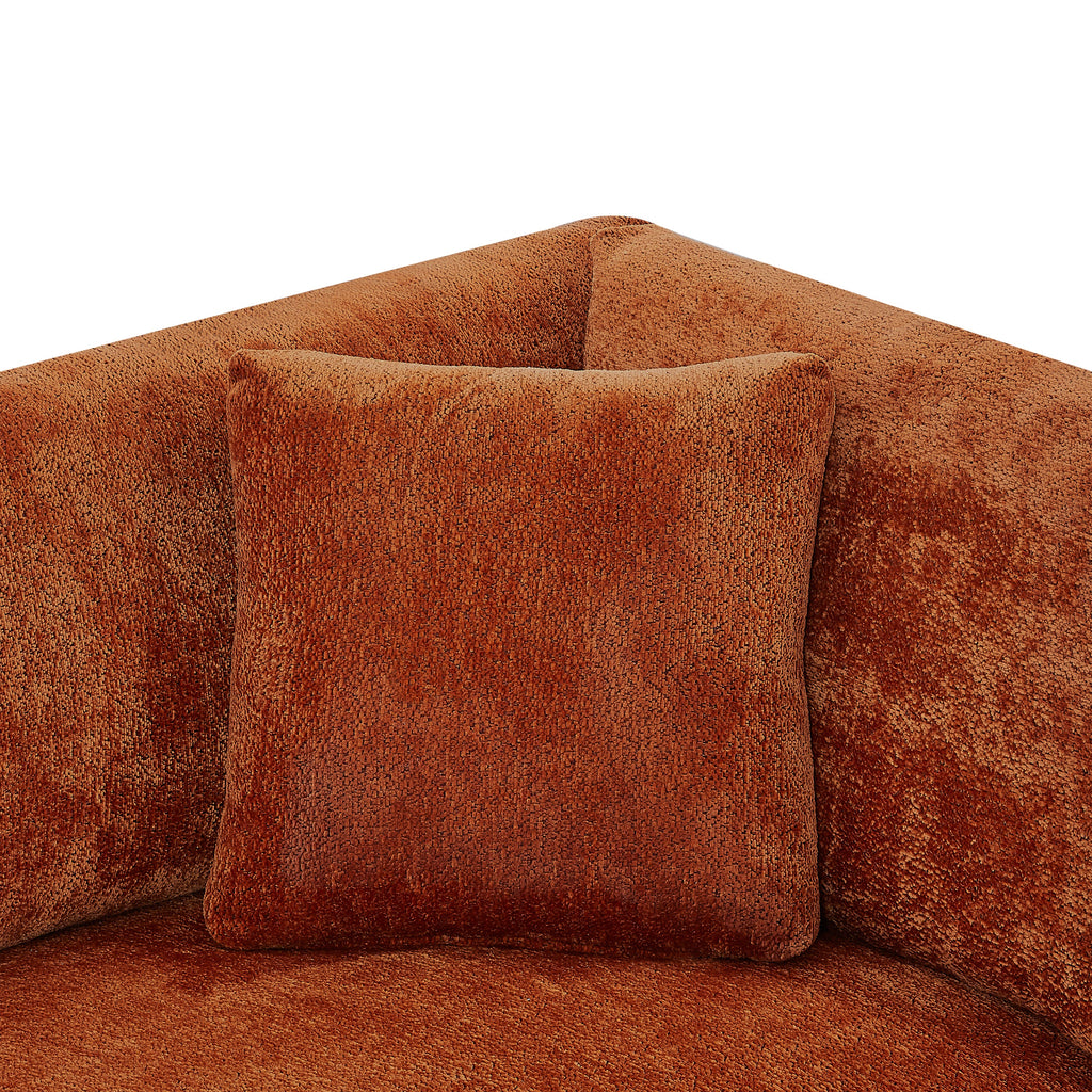 83.50" Modern Flared Arms Sofa with High-Density Cushions - Caramel