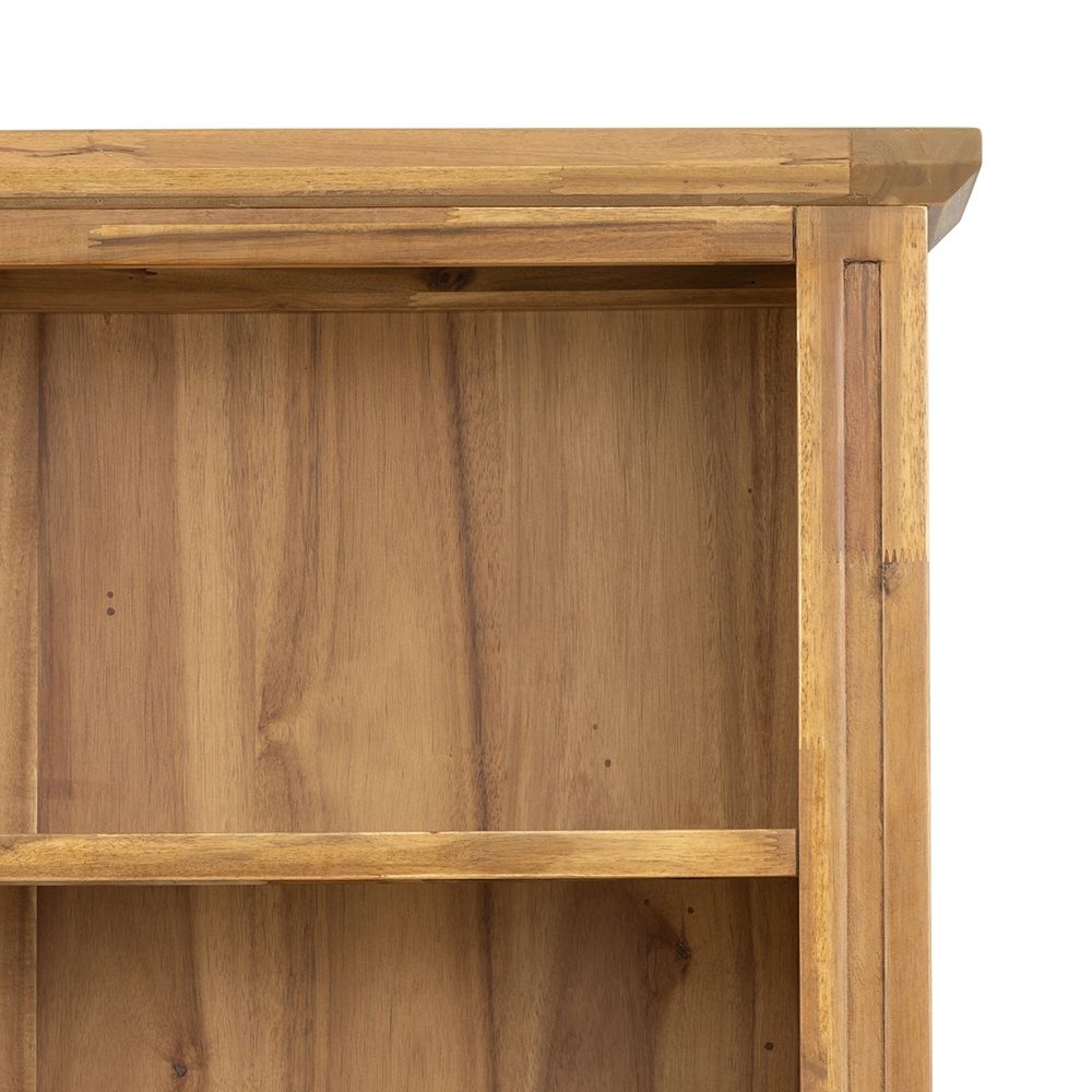 Natural Wood Standard Bookcase with Sturdy Solid Acacia Construction - Brown