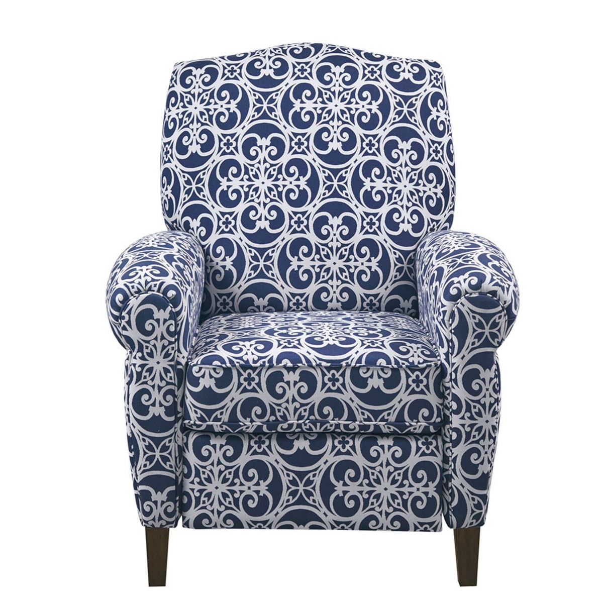 Kirby Transitional Push Back Recliner Chair with Solid Wood Frame - Blue or Gray