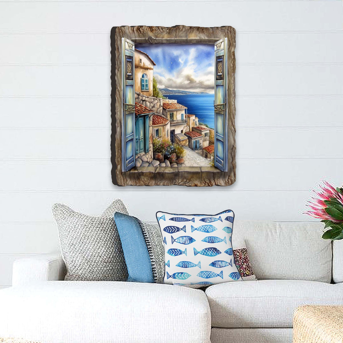 Coastal Town Window Wall Art by G. DeBrekht Coastal Décor - 8492107W