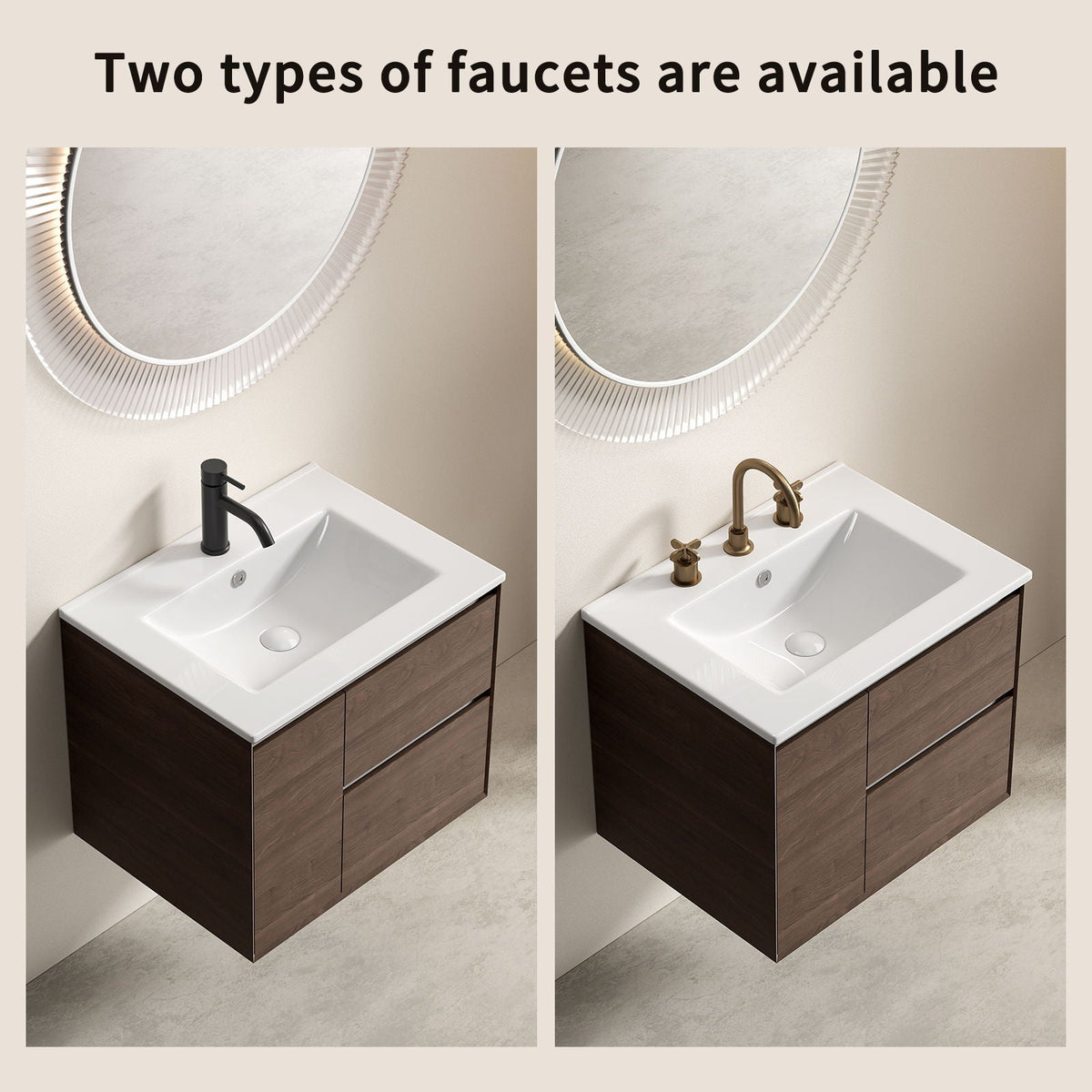 Vessel Sink with 3 Holes, Oval Design for Bathroom - Milk White