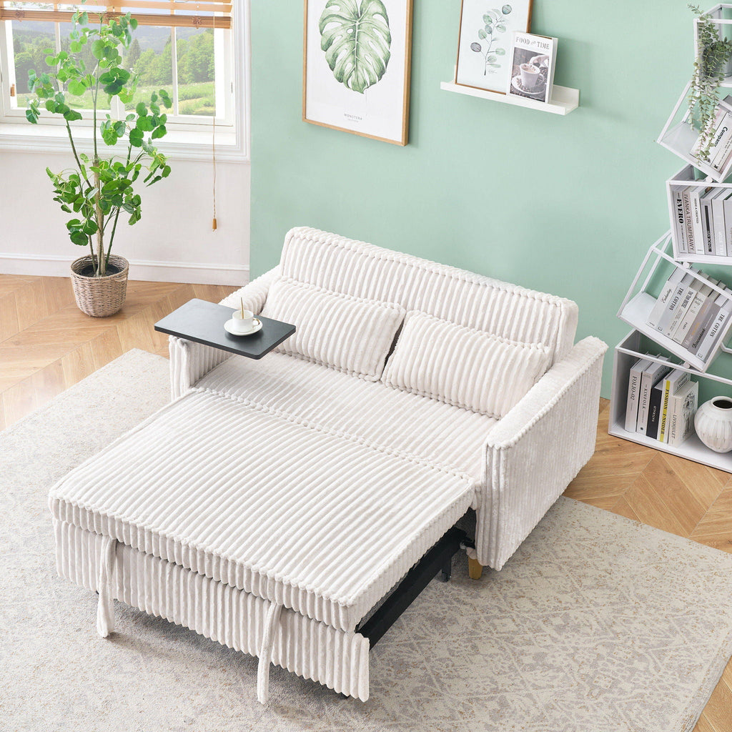 Pull Out Sofa With Movable Tabletop and USB Ports - Multiple Colors