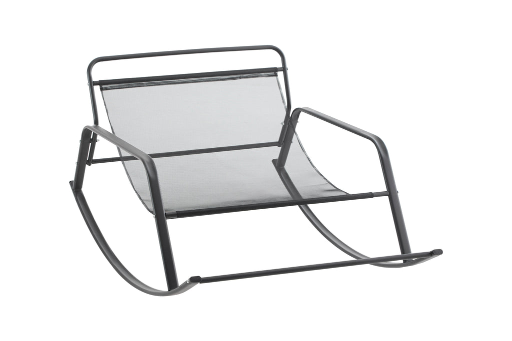 Extra-Wide Technical Leather Rocking Chair with Gliding Motion – Brown