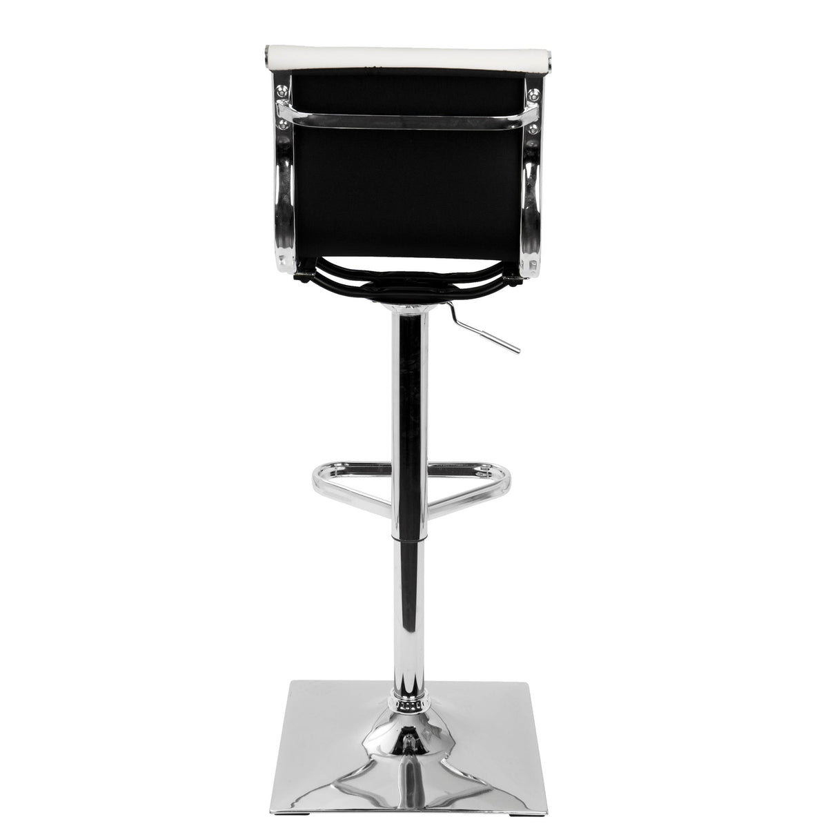 Contemporary Adjustable Barstool with Swivel – Bar Height, White or Dark Gray