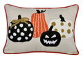 Halloween Pumpkin Embroidered Throw Pillow with Polka Dot – Multi
