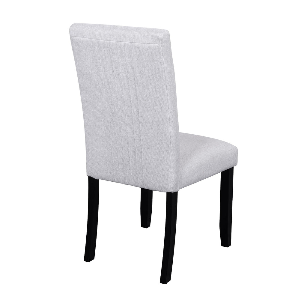 5 Piece Round Dining Table Set with Upholstered Chairs - Black or White