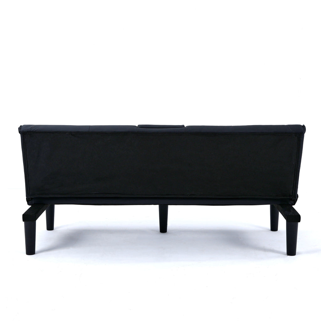 Foldable Sofa Bed with Cup Holder and Solid Wood Frame - Multiple Colors
