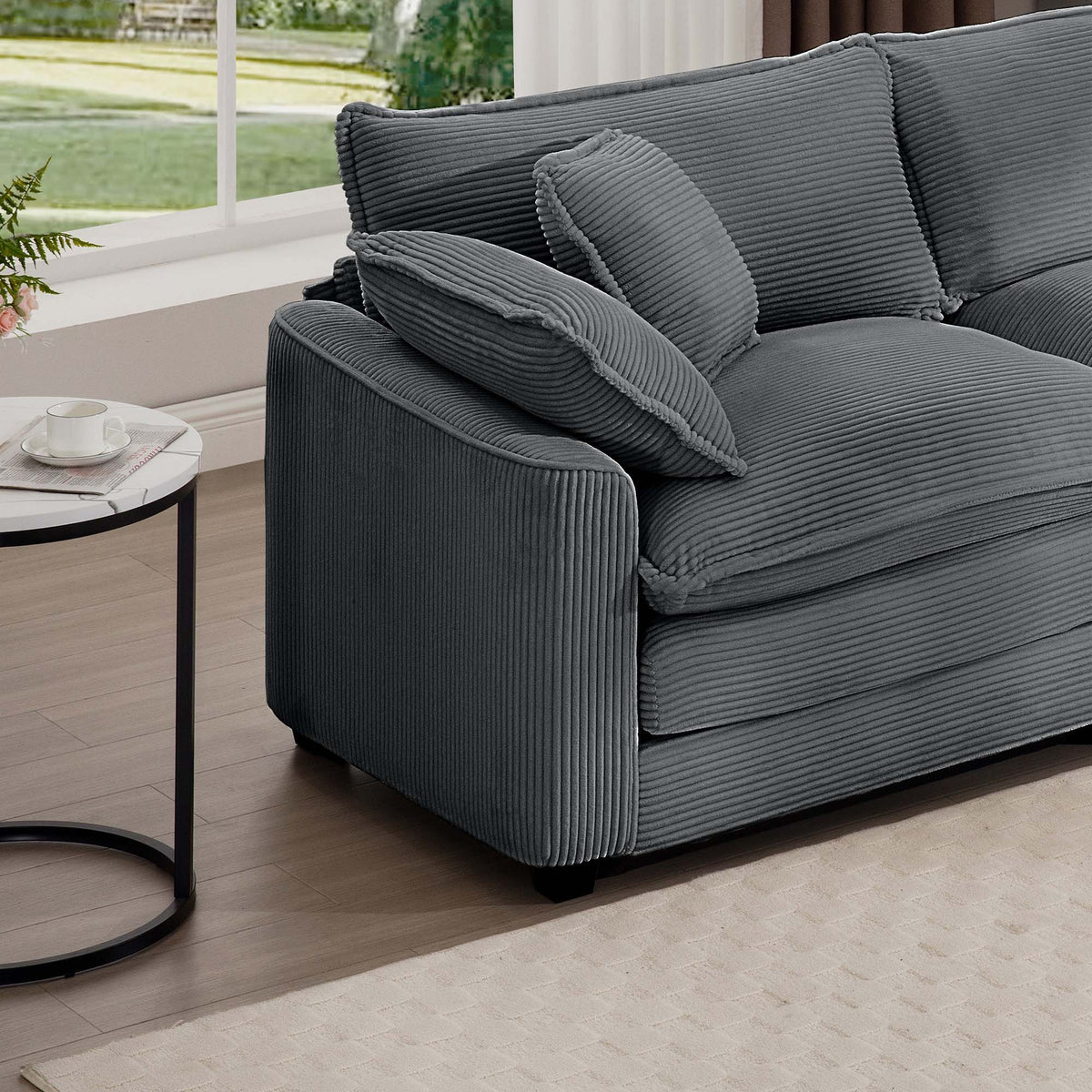 Modern Comfortable Single Chair & Ottoman with Deep Seat - Multiple Colors