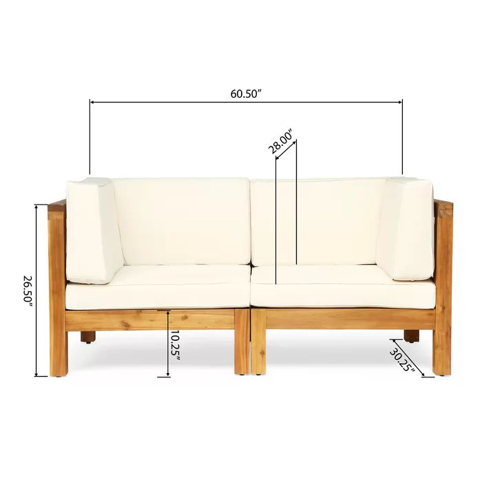 Brava X Back Loveseat with Water-Resistant Cushions - Beige