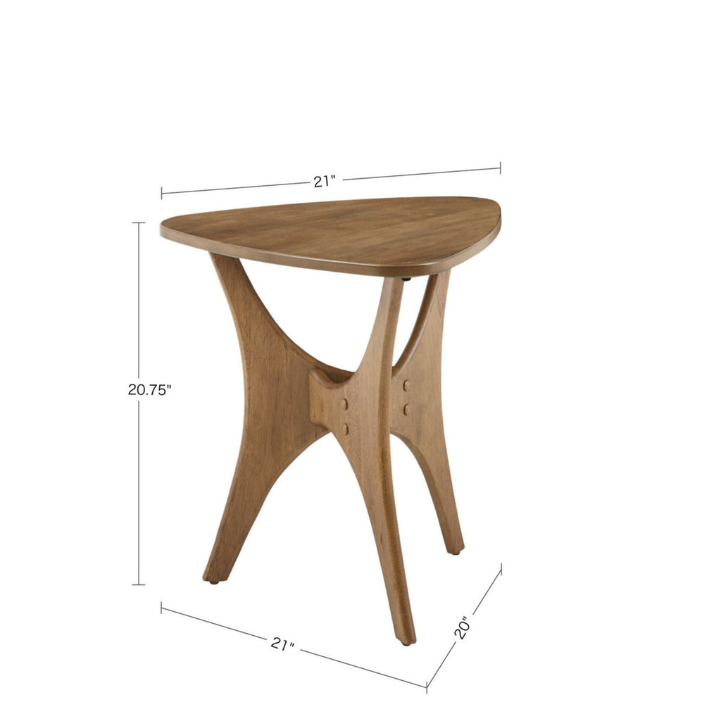 Triangle Side Table with Wood Veneer Top - Dark Brown or Light Brown