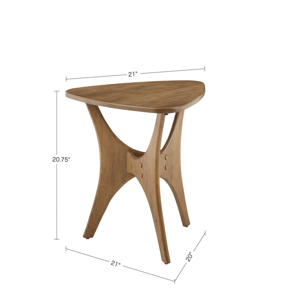 Triangle Side Table with Wood Veneer Top - Dark Brown or Light Brown
