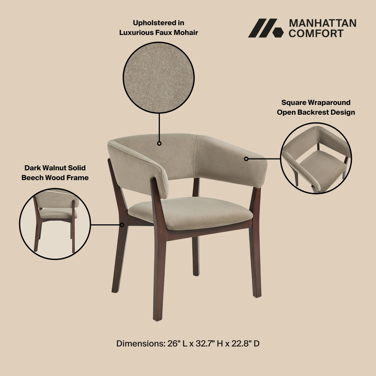 Blake Armchair with Sculptural Frame - Multiple Colors