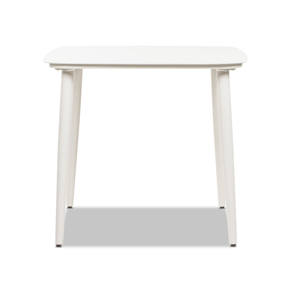 Santorini 33.5" Square Outdoor Patio Table with Durable Aluminum Frame - White