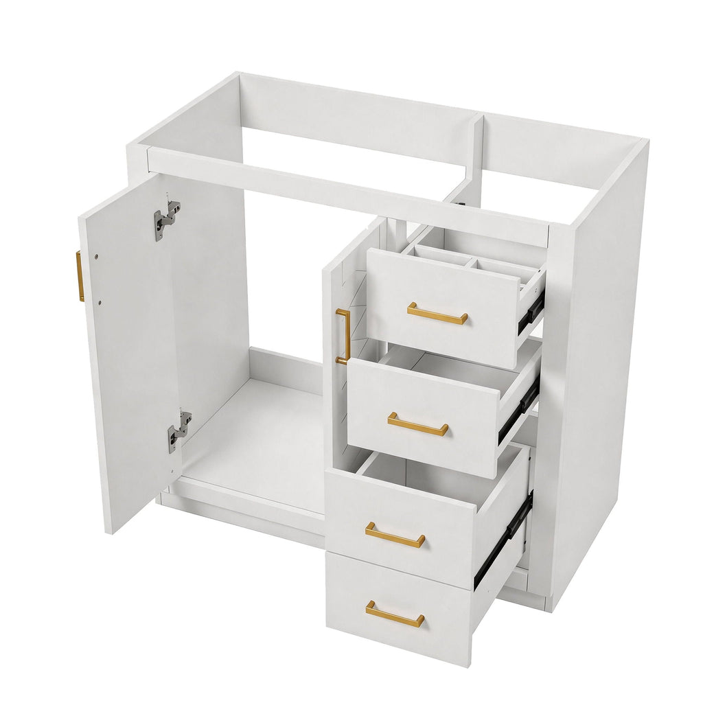 Retro Style Bathroom Vanity with Soft Closing Doors - Multiple Colors
