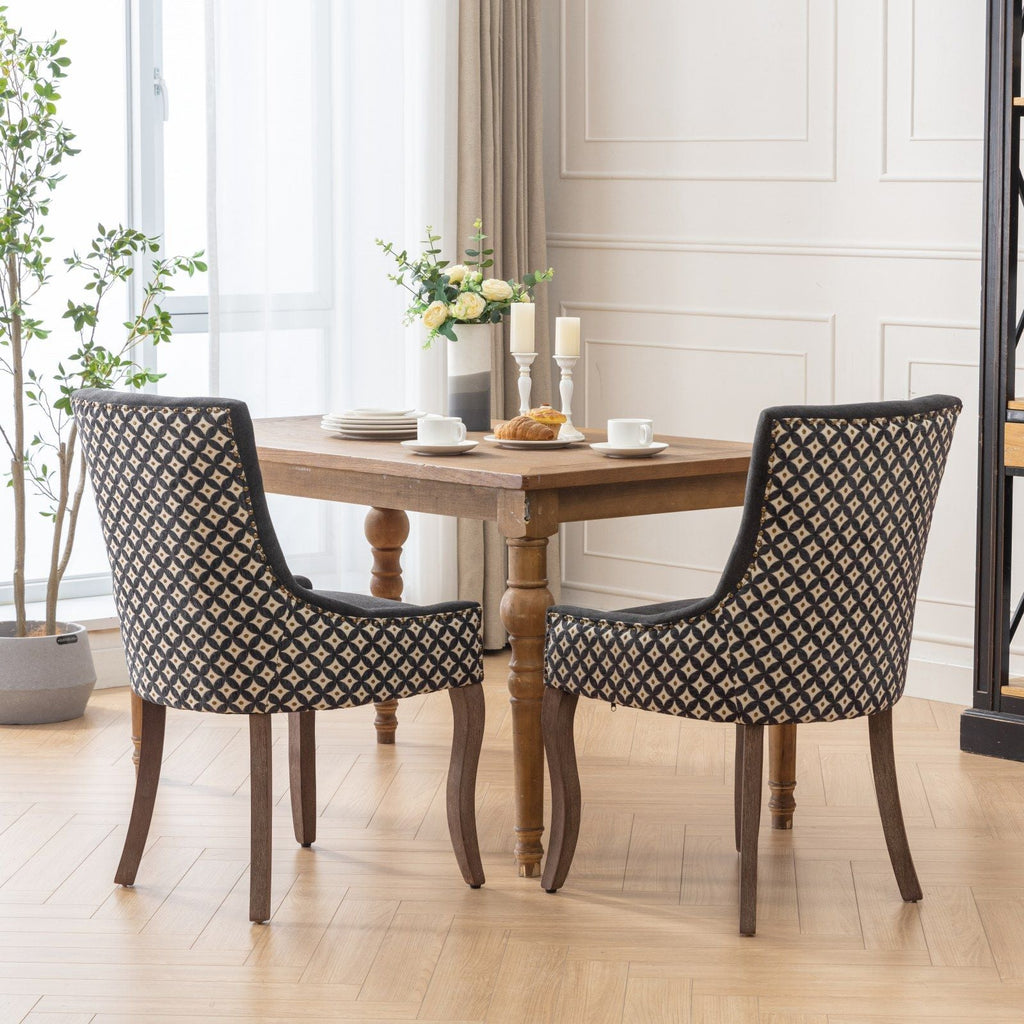 Ultra Side Dining Chair Set with Solid Wood Legs - Multiple Colors