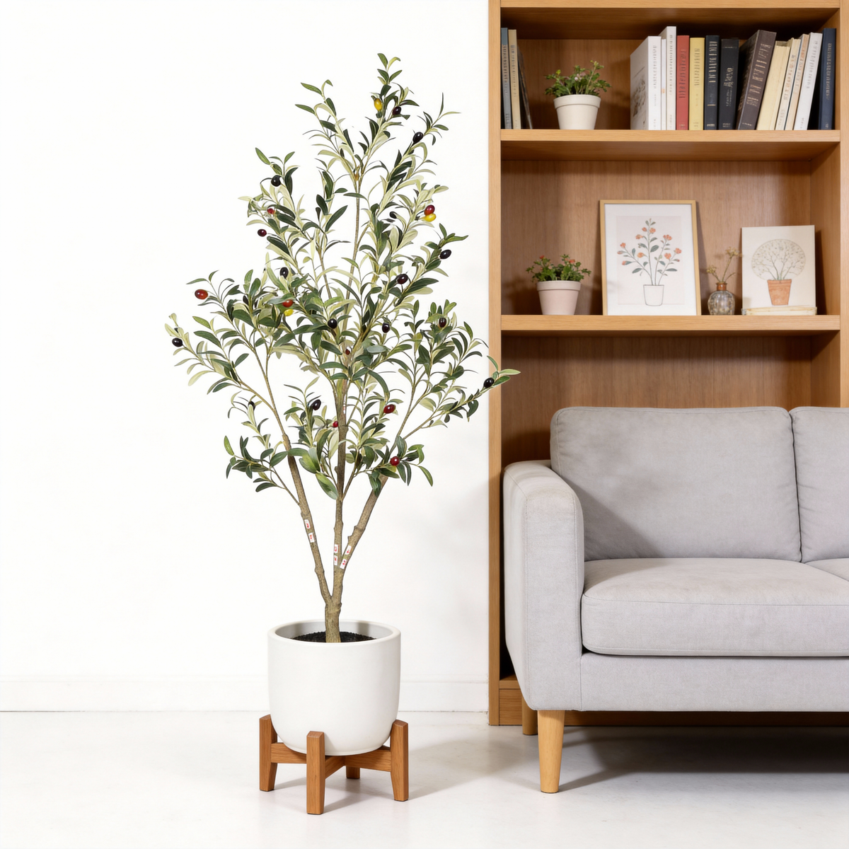 5' Artificial Olive Tree with Realistic Green Leaves - Green Leaves