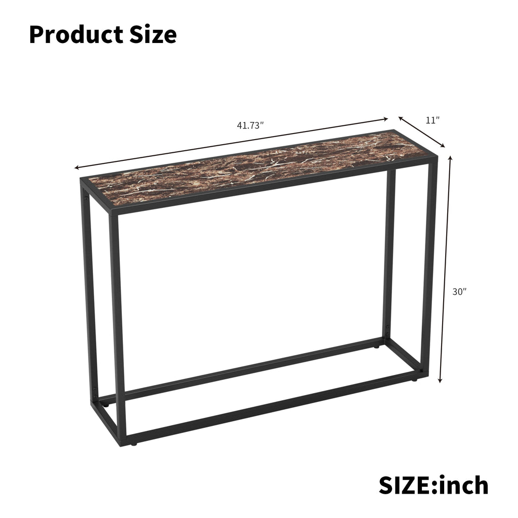 Narrow Console Table with Slim Profile - Solid Wood
