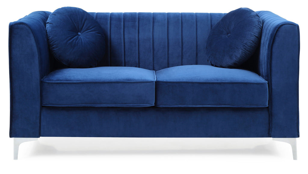 Glam Styled Micro Suede Loveseat with Channel Quilting - Multiple Colors