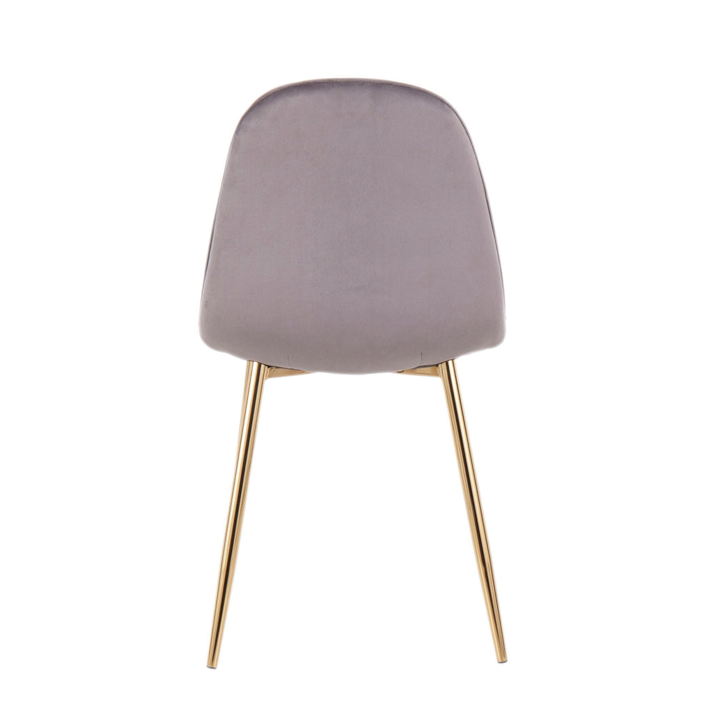 Pebble Contemporary Modern Design Chair Set with Upholstered Seat - Multiple Colors