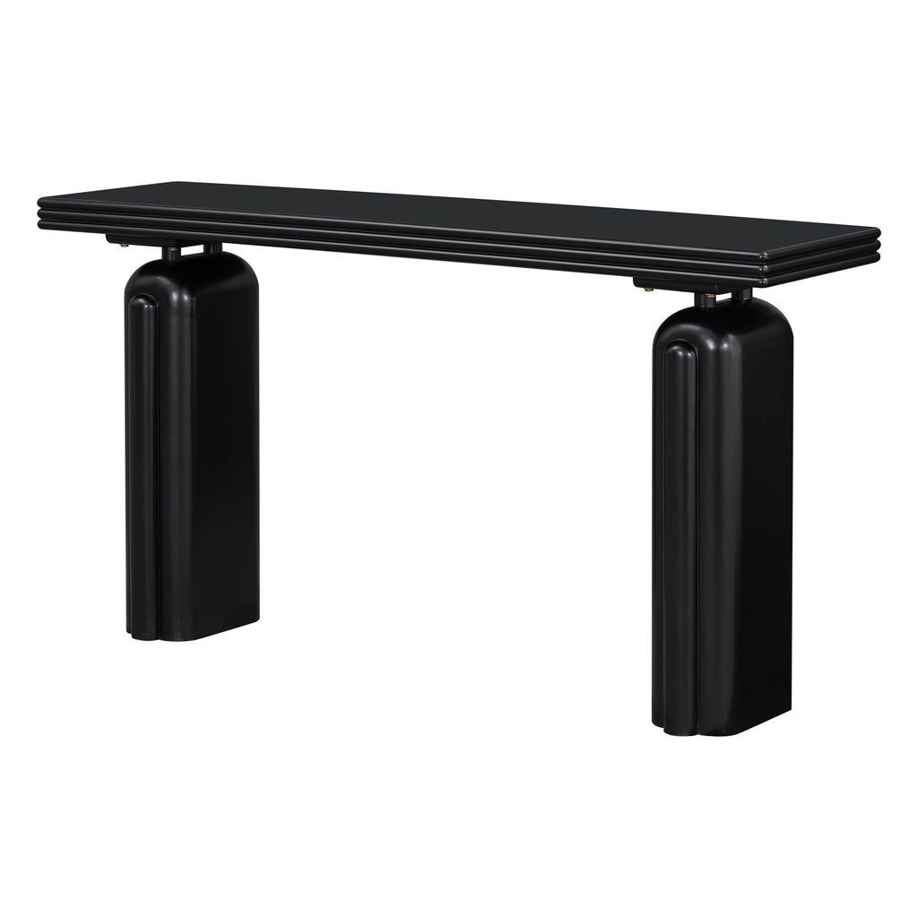 Chic Acacia Veneer Console Table with Elegant Design – Black or Beige