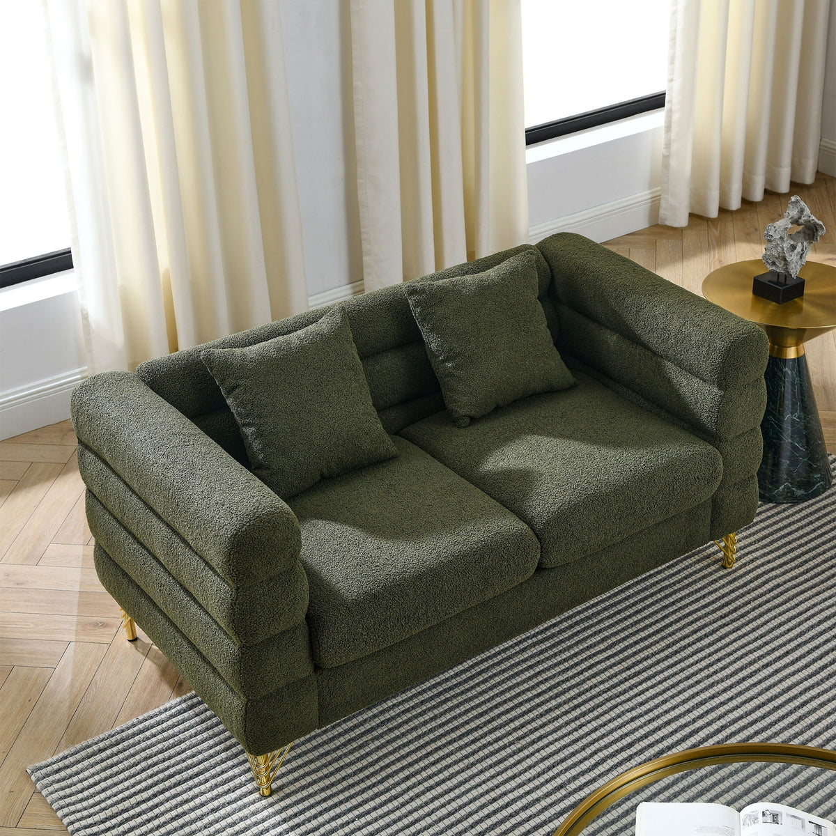 Streamline Sectional Sofa with Art Deco Design - Multiple Colors