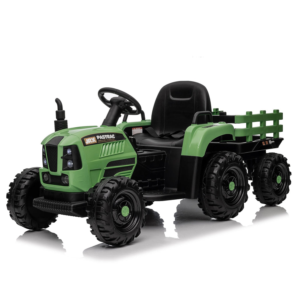 24V Ride On Tractor with Trailer and Bluetooth - Emerald or Blue