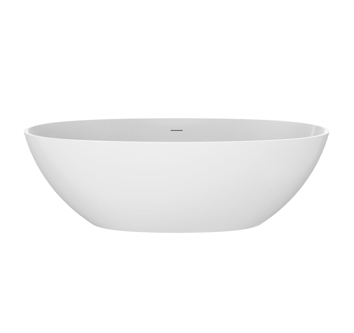 70.87 Inch Freestanding Solid Surface Soaking Bathtub with Matte Finish