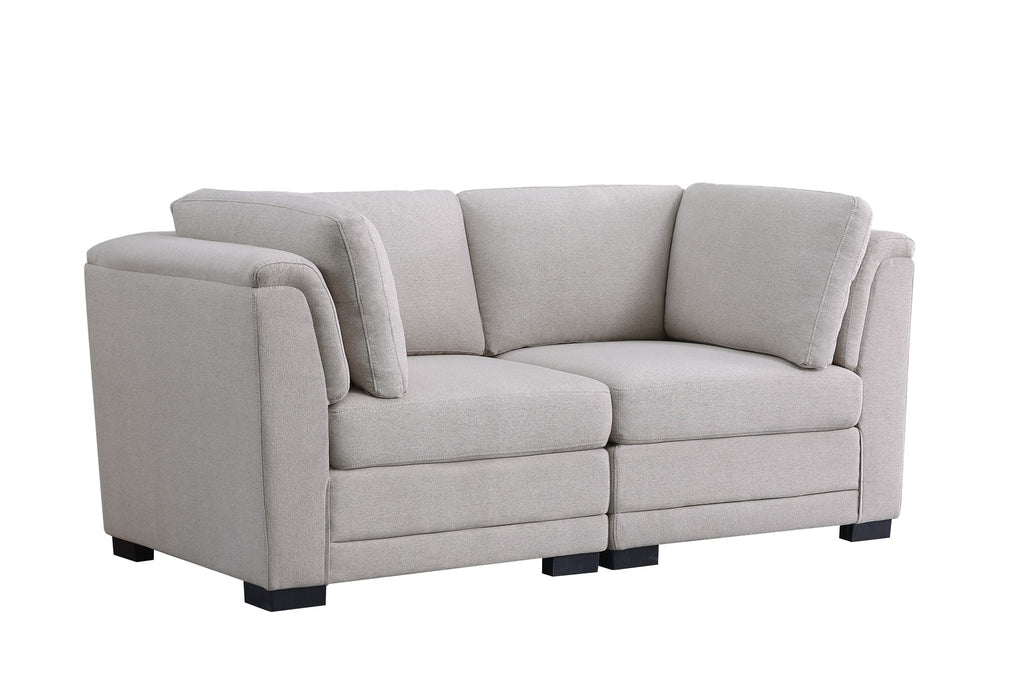 Light Gray Loveseat with Removable Cushions - Kristin