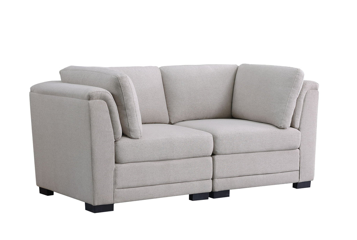 Light Gray Loveseat with Removable Cushions - Kristin