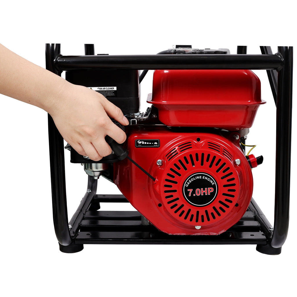 Gasoline Powered Water Pump with 3" Inlet & Outlet, 264GPM Flow - Black / Red