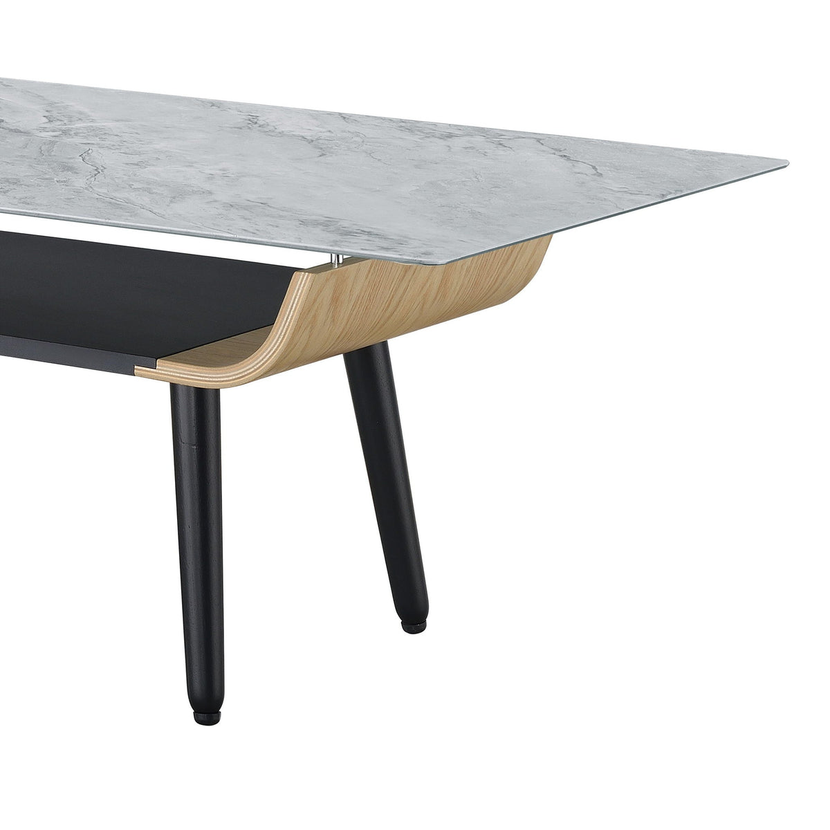 Landon Coffee Table with Glass Marble Texture Top