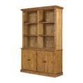 French Country Wood Cabinet Bookcase with Solid Acacia Construction - Light Brown or White
