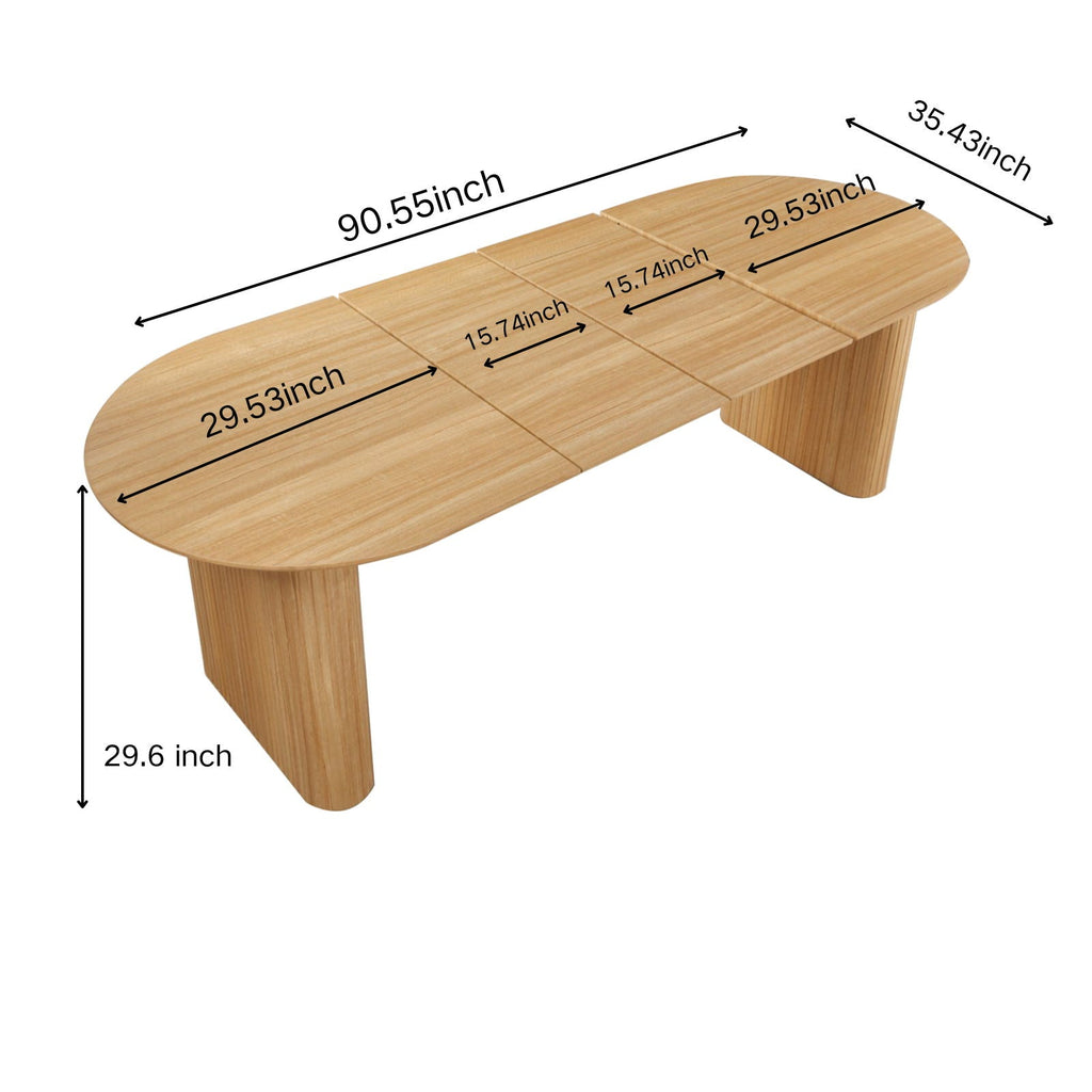 Extensible Dining Table with Metal Legs - Oak
