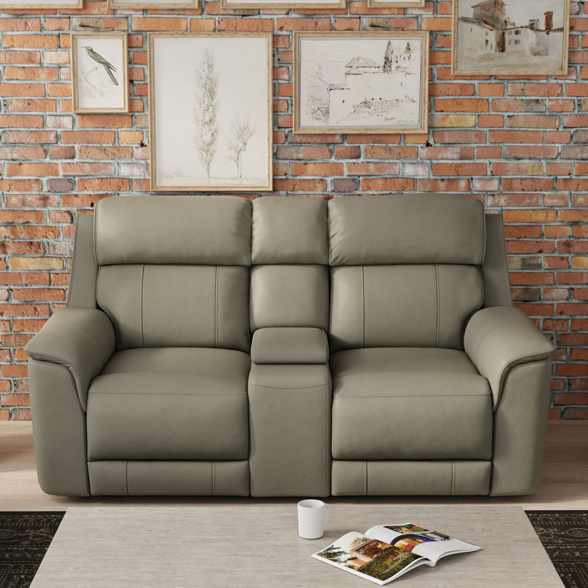 Dual Power Reclining Loveseat with Center Console - Multiple Colors