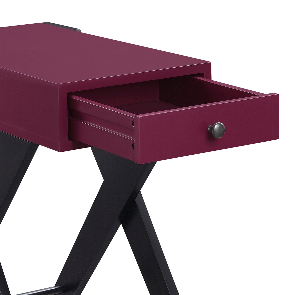 Fierce Accent Table with Built-in USB Port - Burgundy
