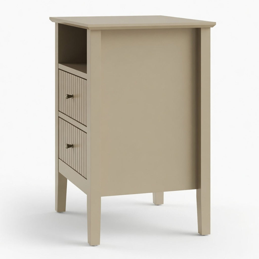 Fluted Nightstand with 2 Drawers and Soft-Close Slides - Multiple Colors