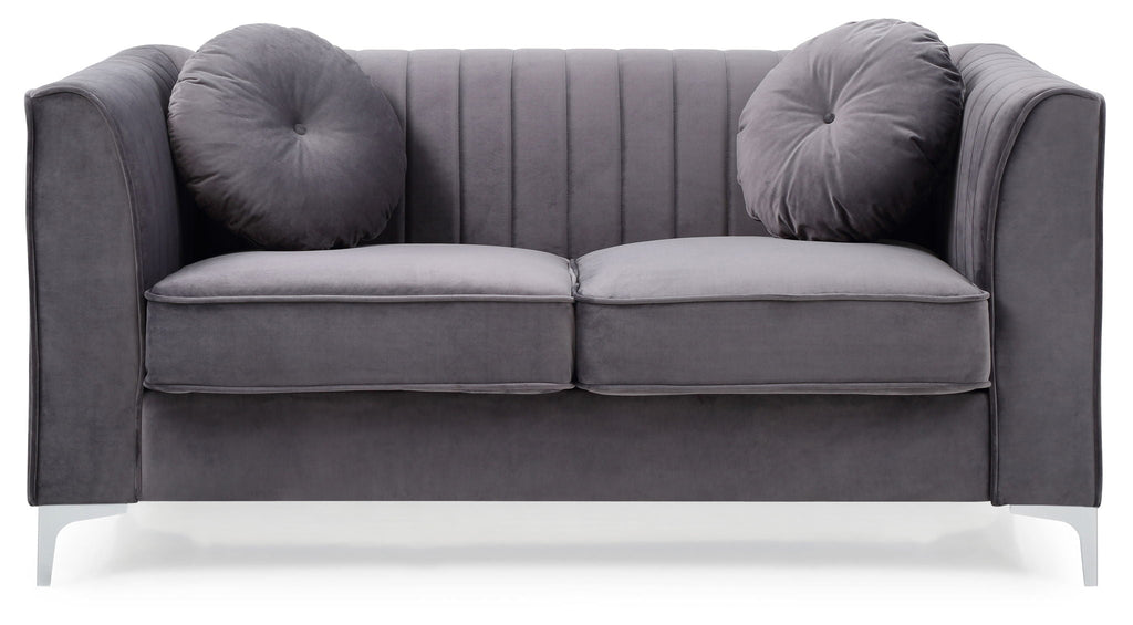 Glam Styled Micro Suede Loveseat with Channel Quilting - Multiple Colors