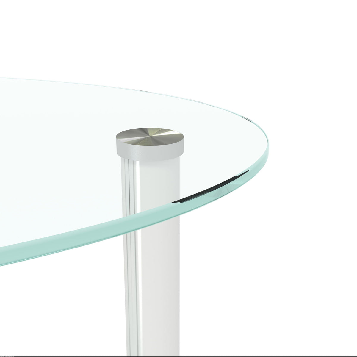 Transparent Oval Glass Coffee Table with 3-Layer Tempered Glass - White or Light Brown