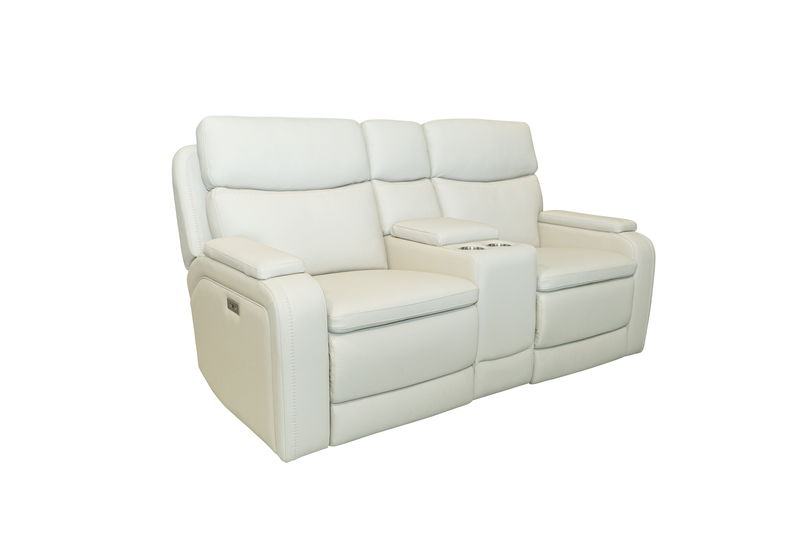 Gunner - Power Console Loveseat Recliner With Power And Power Headrest - Almond