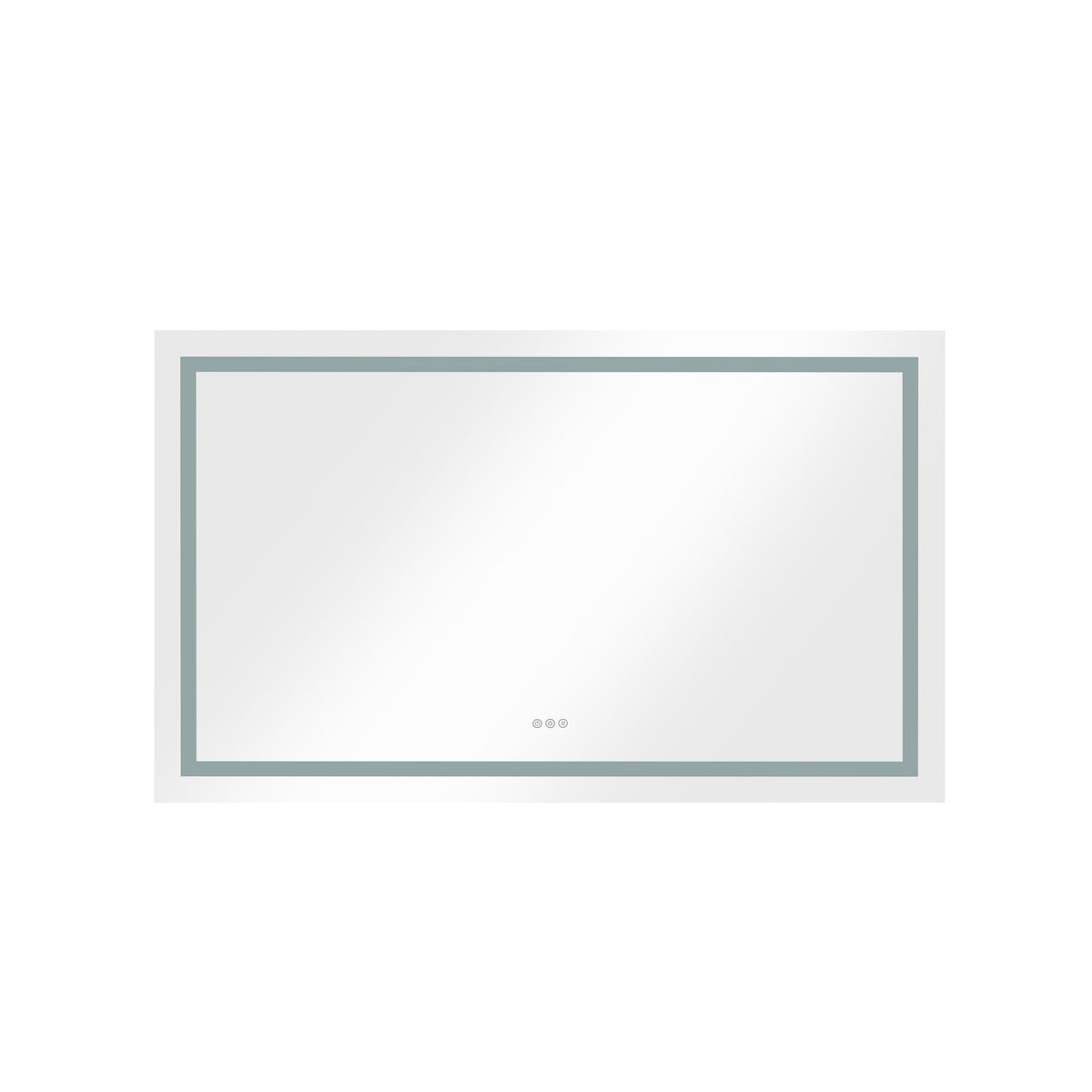 60 x 36 Inch LED Bathroom Mirror with Front and Backlight - Aluminium