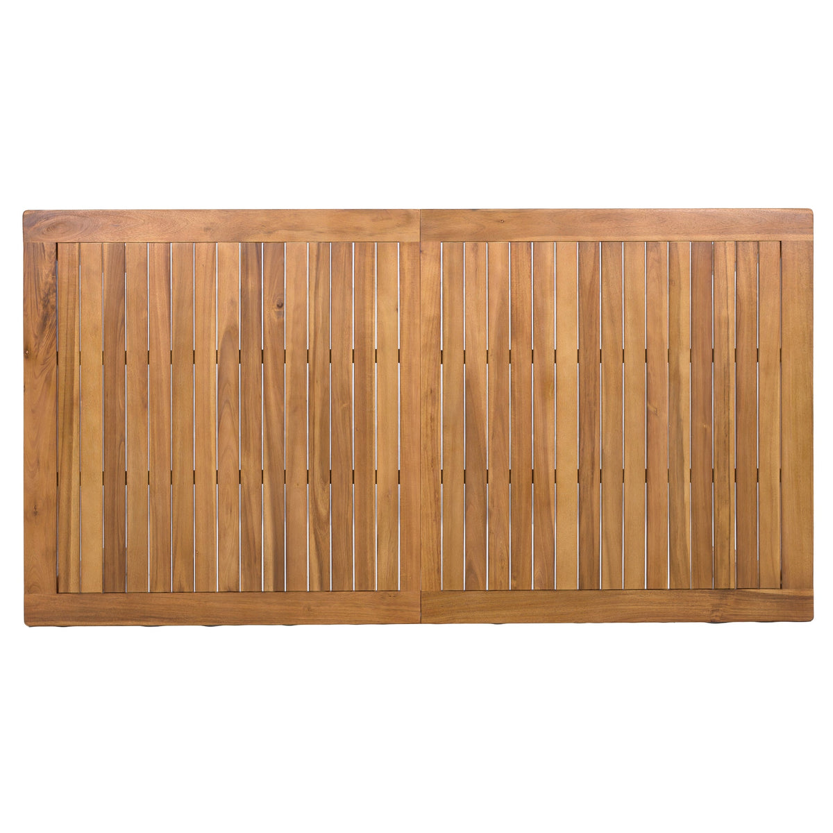 Acacia Wood Patio Dining Table with Slatted Top - 67" Rectangular