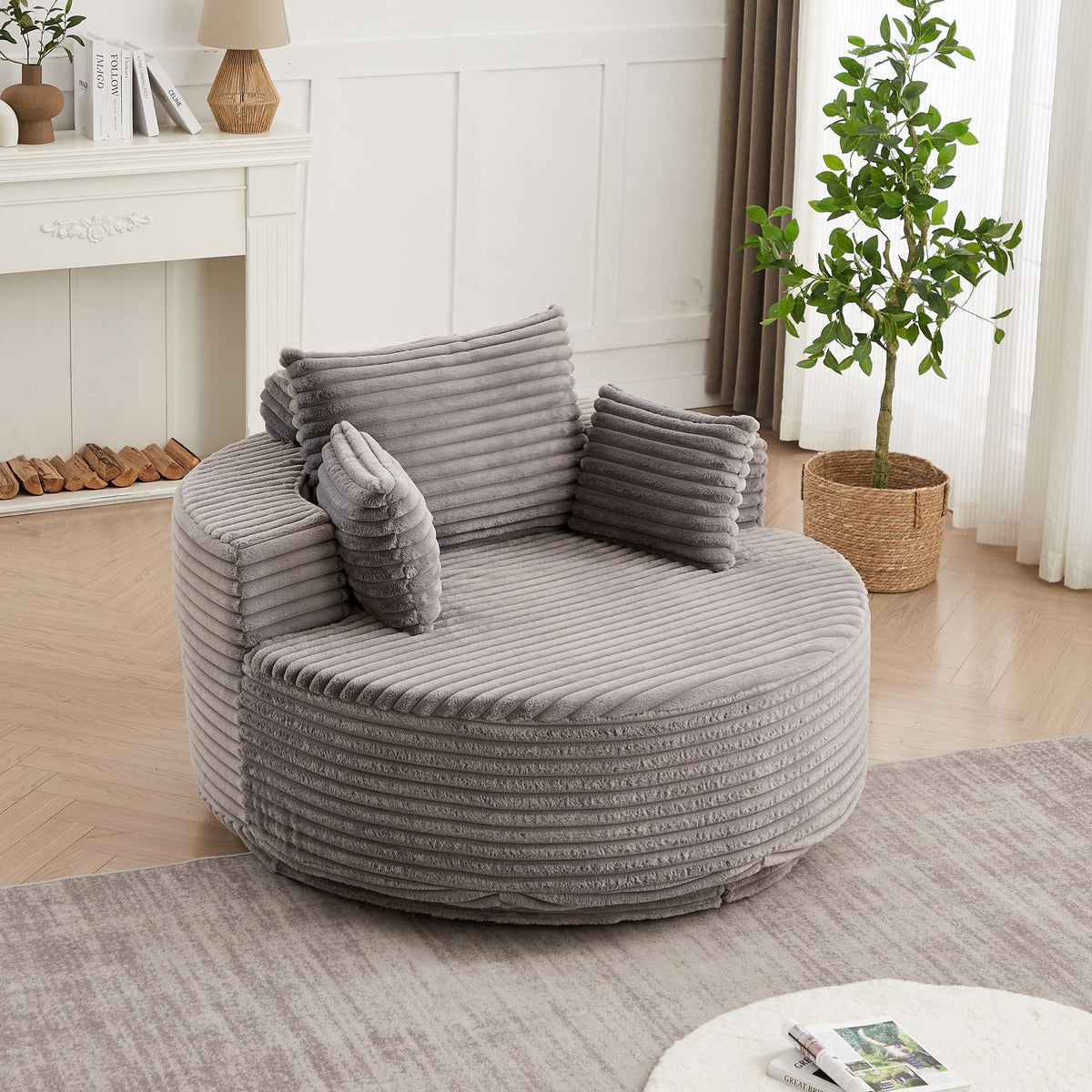 Swivel Sleeper Chair with Supportive Pillow and 360° Base - Multiple Colors