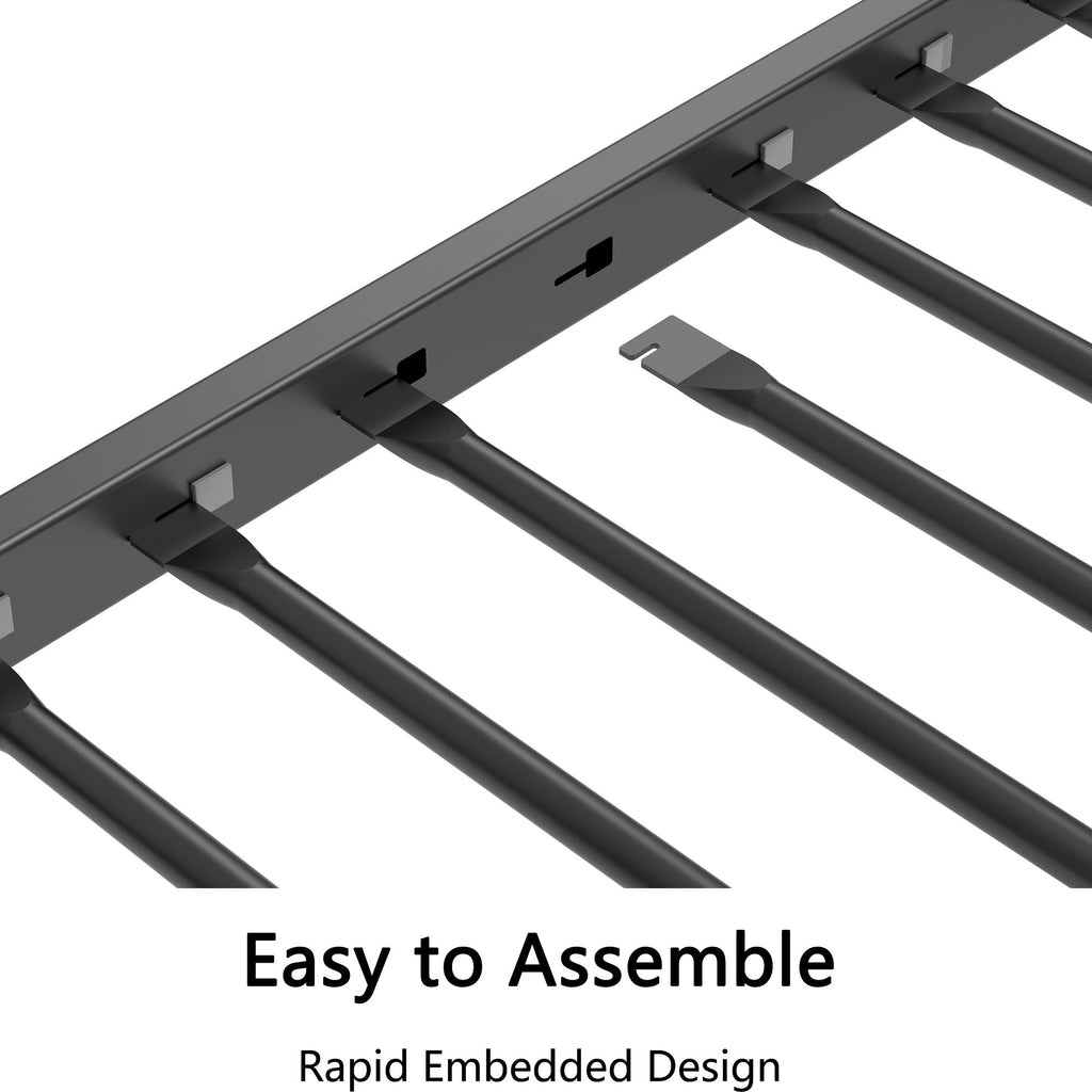 Metal Bunk Bed with Guardrails – Black