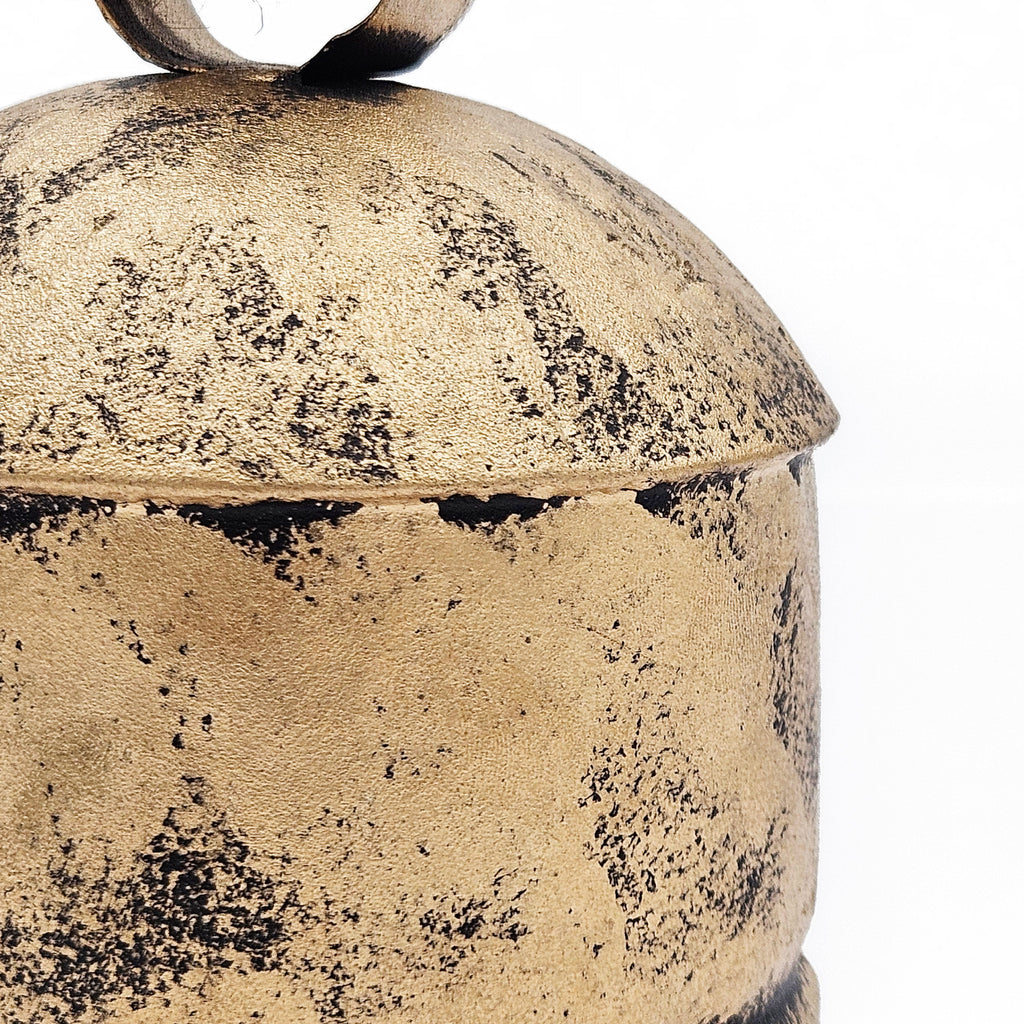 Iron Hanging Bell Decorative Ornaments with Rustic Finish - Set of 4