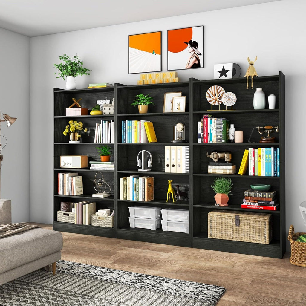 Library Bookshelf With Storage - Multiple Heights Available - White or Black