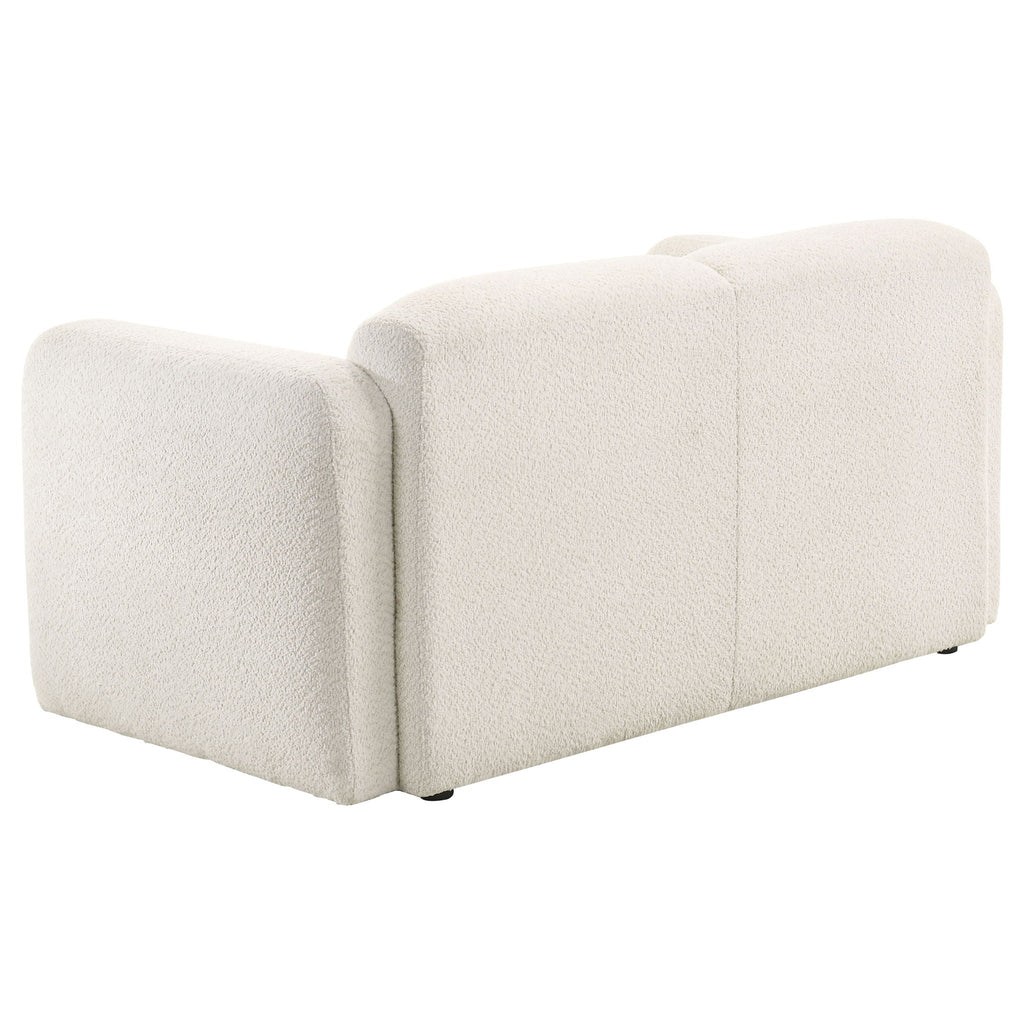 Dorset Fabric Upholstered Round Track Arm Loveseat White