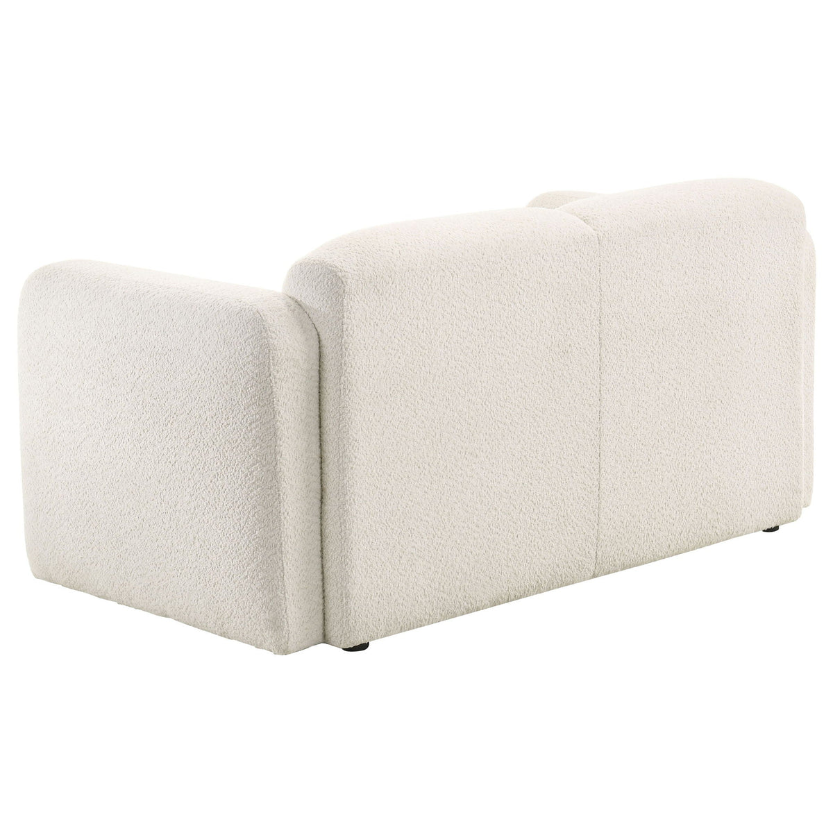 Dorset Fabric Upholstered Round Track Arm Loveseat White