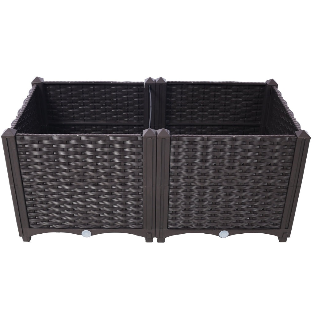 Deep Raised Garden Bed Planter Box with Self-Watering System - Polypropylene