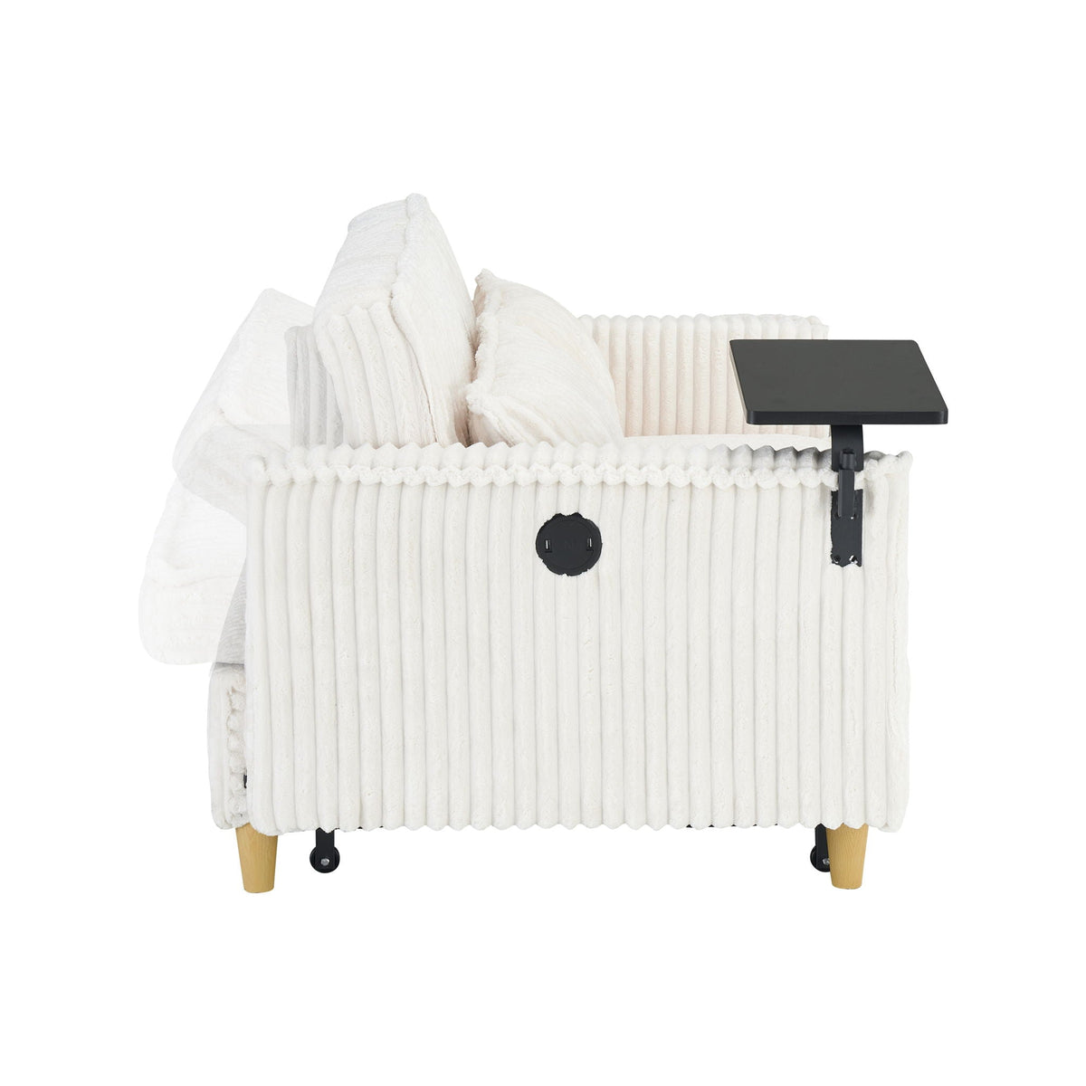 Pull Out Sofa With Movable Tabletop and USB Ports - Multiple Colors