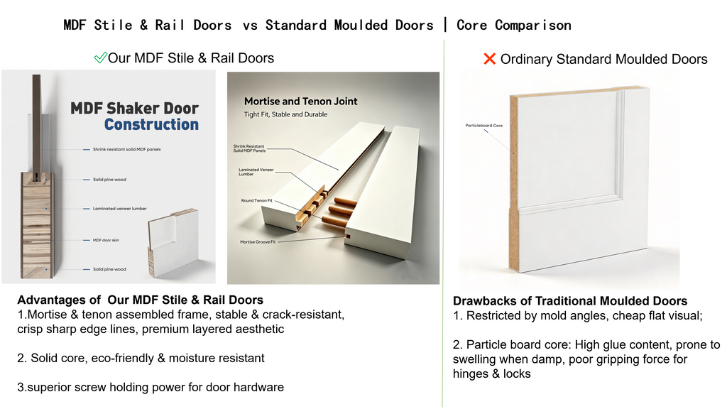 30 In. x 80 In. Shaker Door with Primed Finish - White